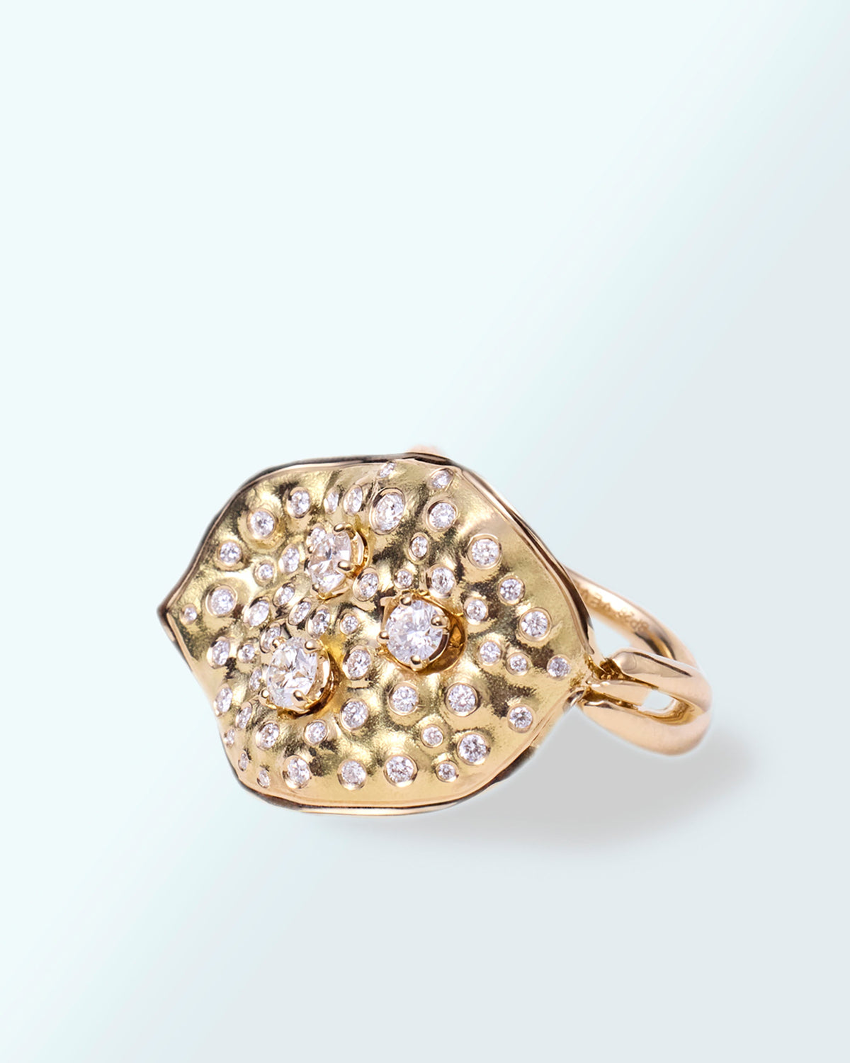 Bague Pépite pavée - moyen modèle