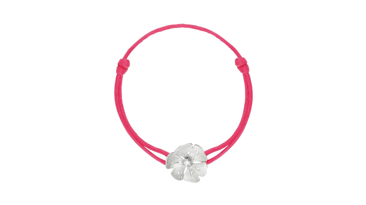 Bracelet cordon Blossom - Bleu Sirène