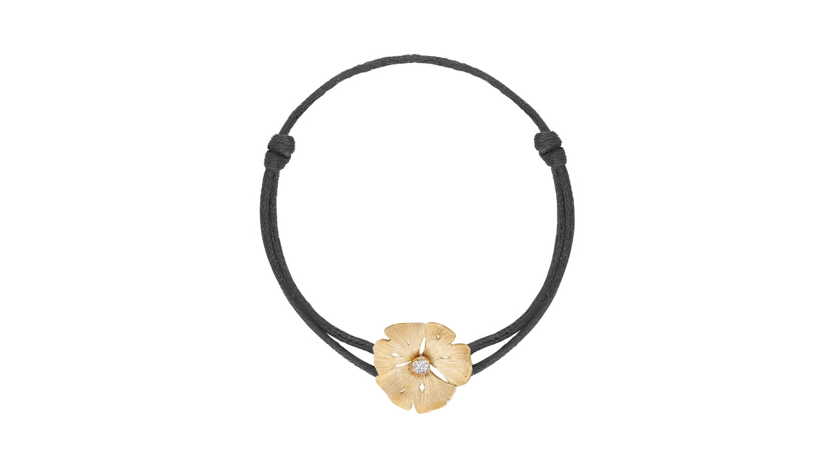 Bracelet cordon Blossom Or - Bleu Sirène