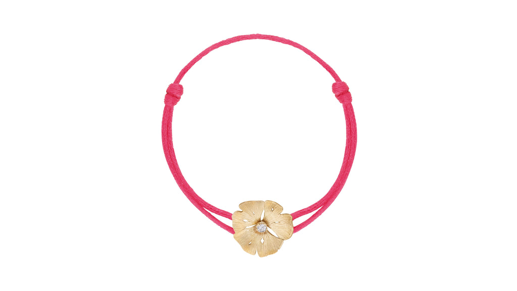 Bracelet cordon Blossom Or - Bleu Sirène