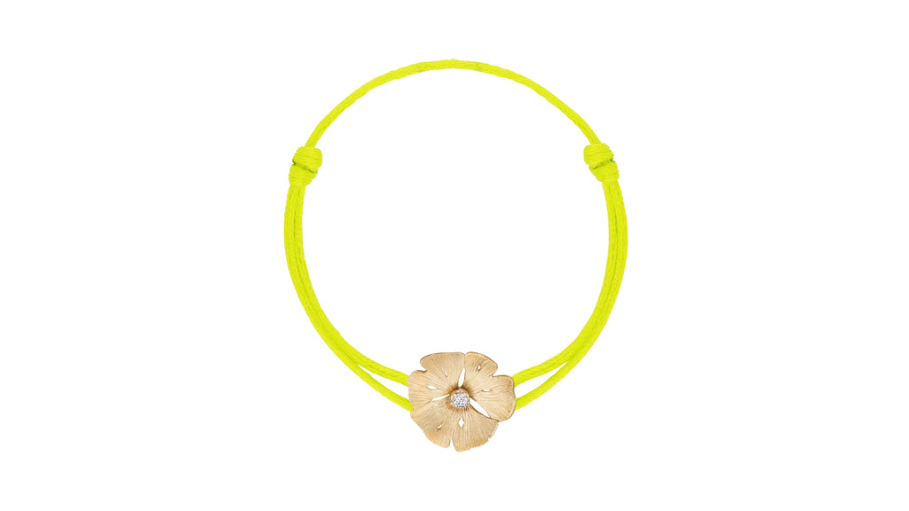 Bracelet cordon Blossom Or - Bleu Sirène