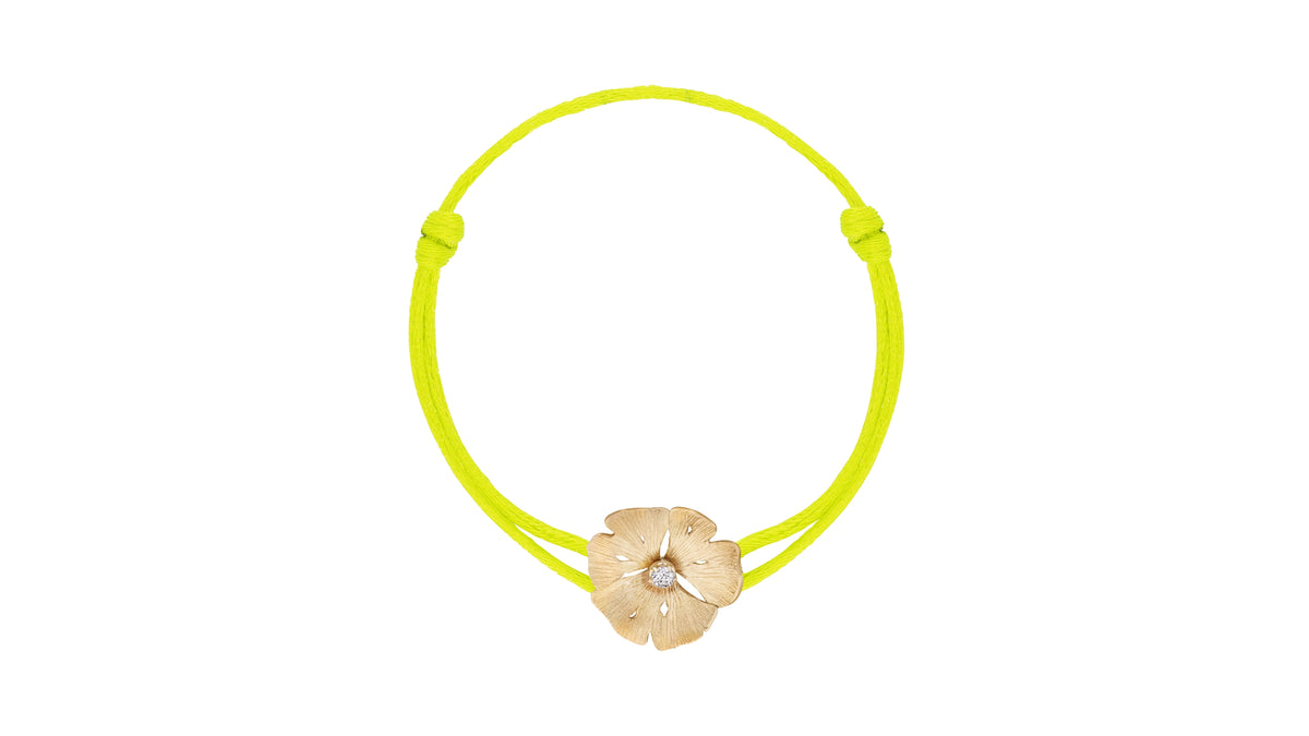 Bracelet cordon Blossom Or - Bleu Sirène