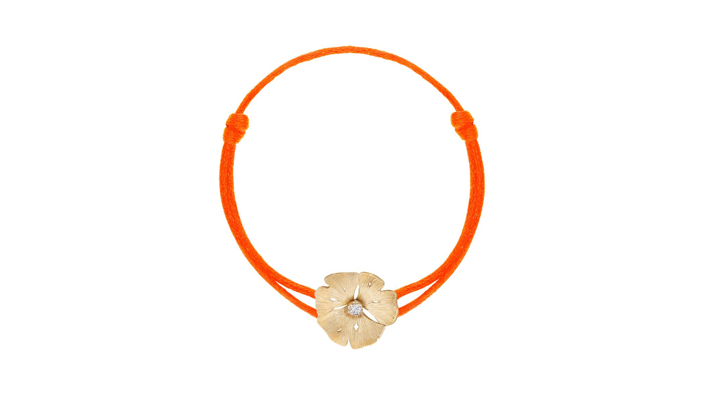Bracelet cordon Blossom Or - Bleu Sirène