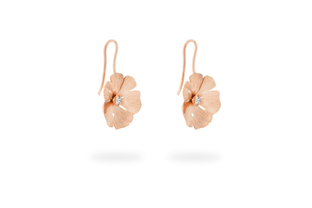 Ginkgo Leverback Earring - Rose Gold