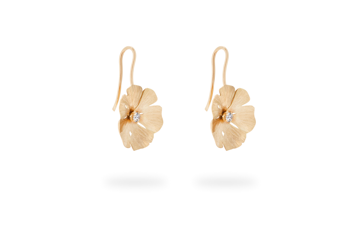 Boucle d'oreille Dormeuse Ginkgo - Or Jaune