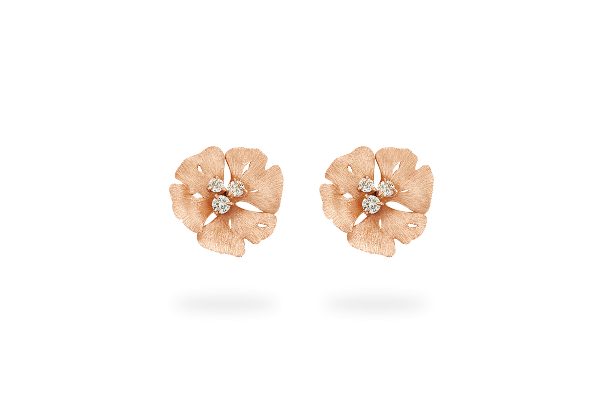 Ginkgo Medium Earring - Rose Gold