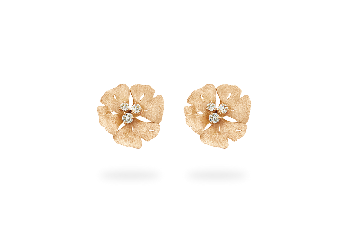 Ginkgo Medium Earring - Yellow Gold