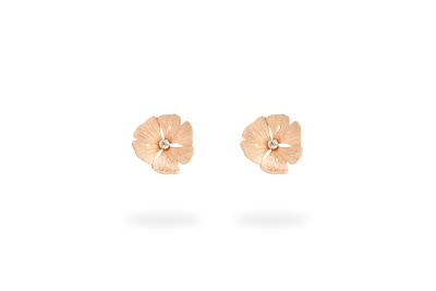 Small Ginkgo Earring - Rose Gold