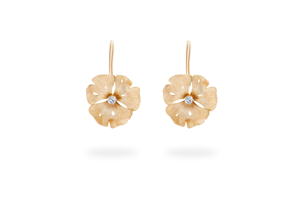 Boucle d'oreille Dormeuse Ginkgo - Or Jaune