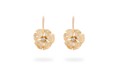 Ginkgo Sleeper Earring - Yellow Gold