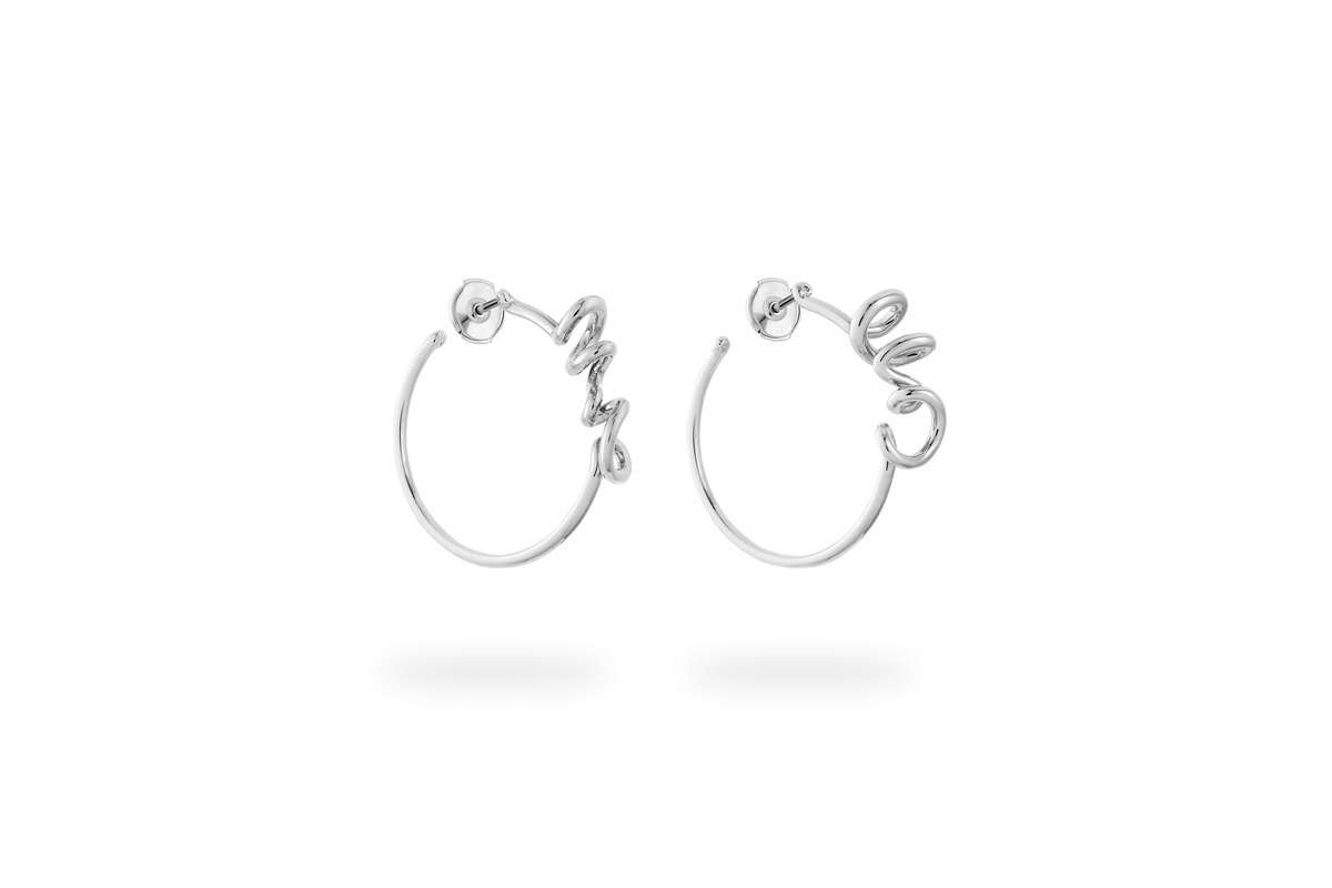 Tourbillon Hoop Earrings - White Gold