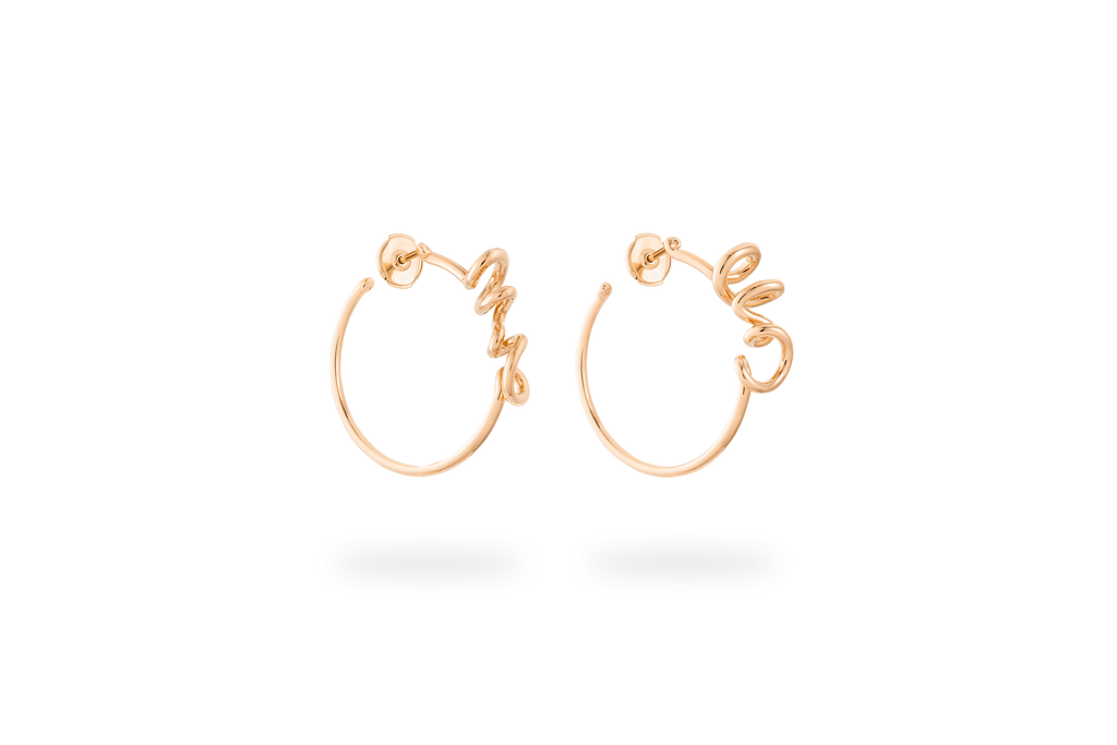 Tourbillon Hoop Earrings - Yellow Gold