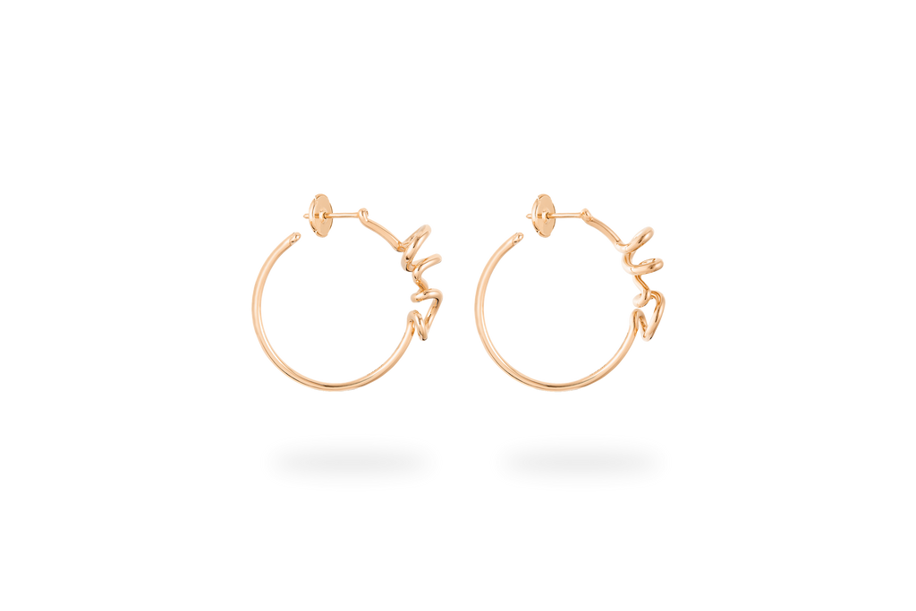 Tourbillon Hoop Earrings - Yellow Gold