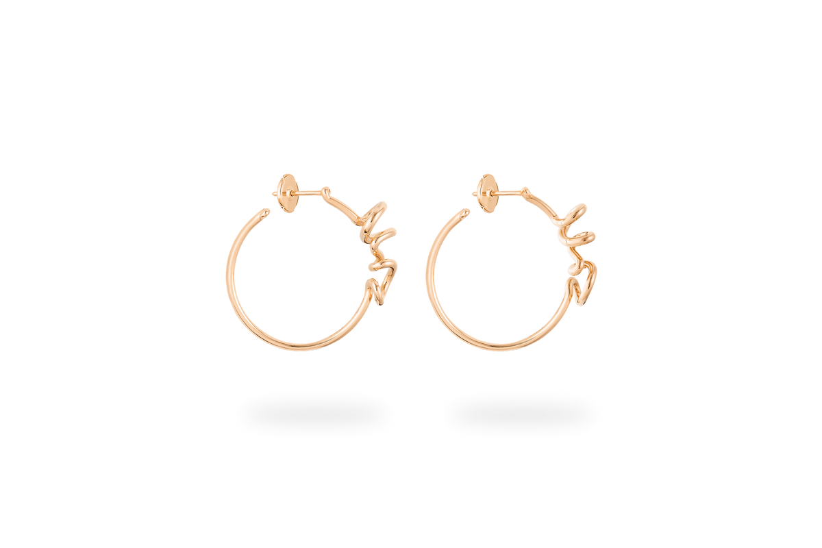 Tourbillon Hoop Earrings - Yellow Gold