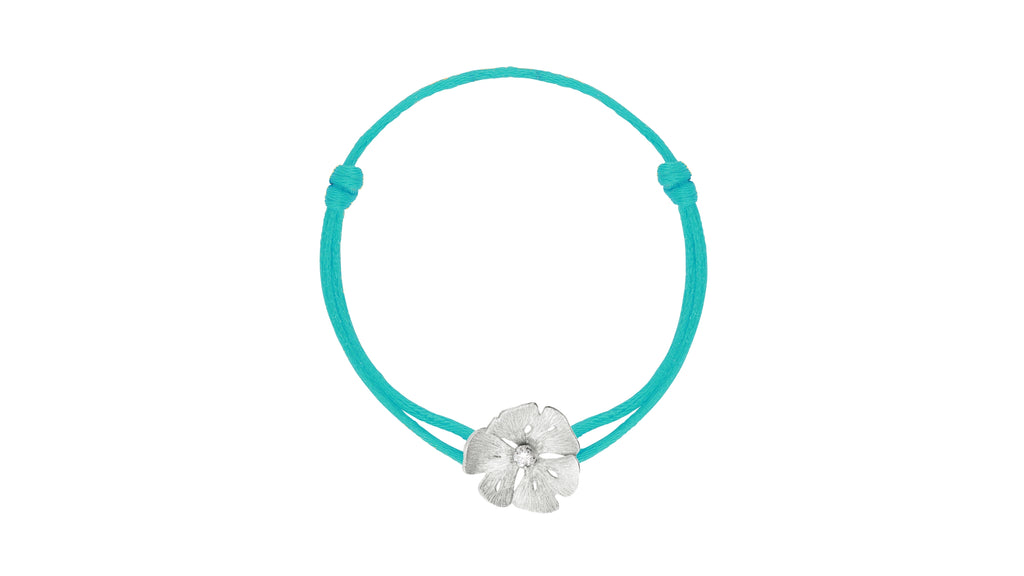 Bracelet cordon Blossom - Bleu Sirène