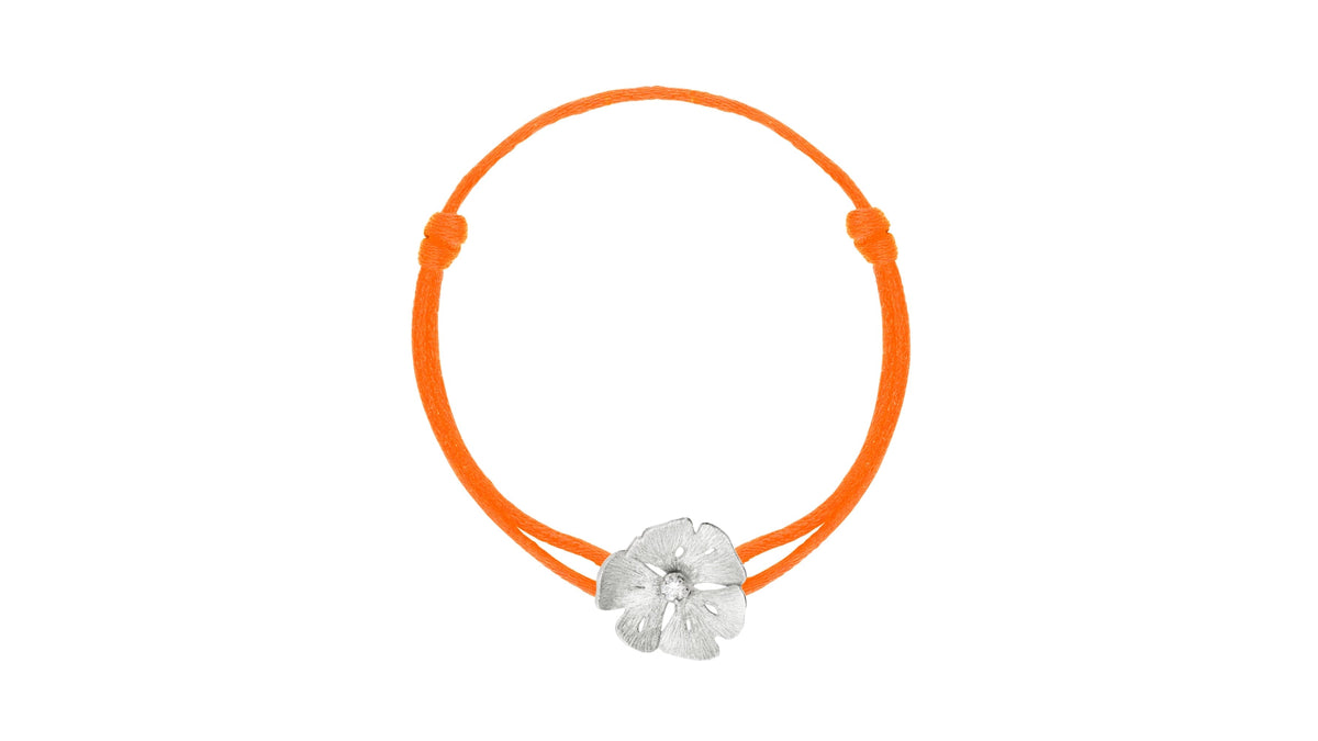 Bracelet cordon Blossom - Bleu Sirène
