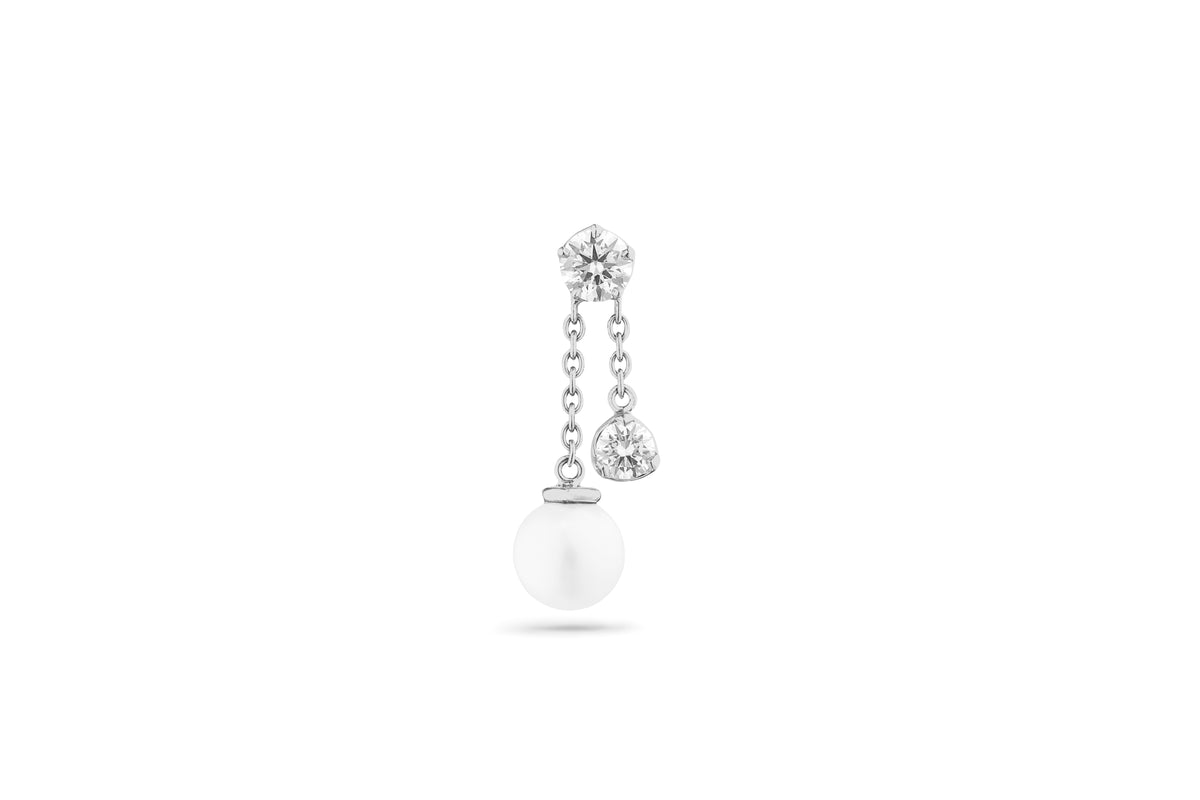 Boucle d'oreille Lily Drop - Or Blanc – Vever.com