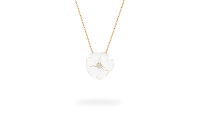 Collier Ginkgo Ardente Petit Modèle - Blanc