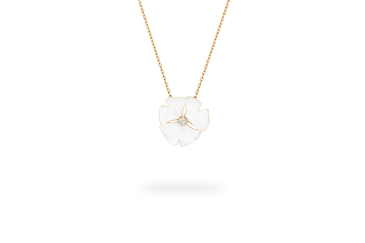 Collier Ginkgo Ardente Petit Modèle - Blanc