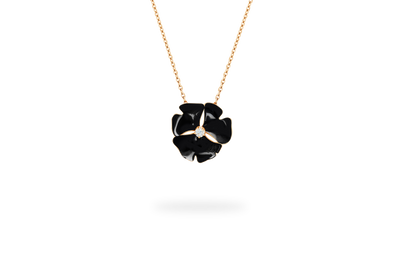 Collier Ginkgo Ardente Petit Modèle - Noir