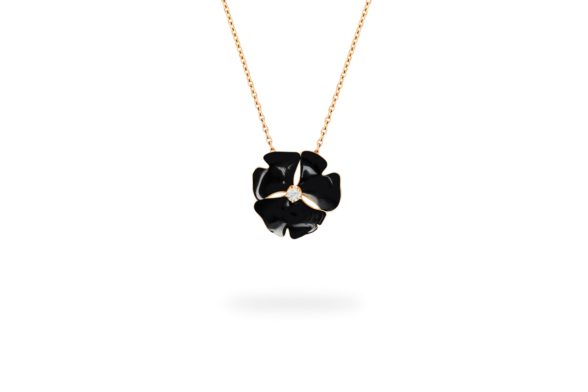 Collier Ginkgo Ardente Petit Modèle - Noir