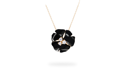 Collier Ginkgo Ardente Moyen modèle - Noir