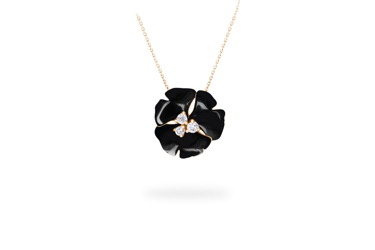 Collier Ginkgo Ardente Moyen modèle - Noir