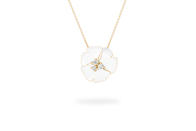 Collier Ginkgo Ardente Moyen modèle - Blanc
