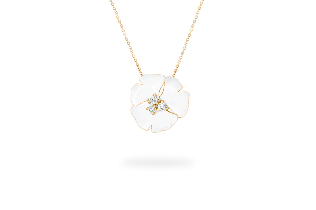 Collier Ginkgo Ardente Moyen modèle - Blanc