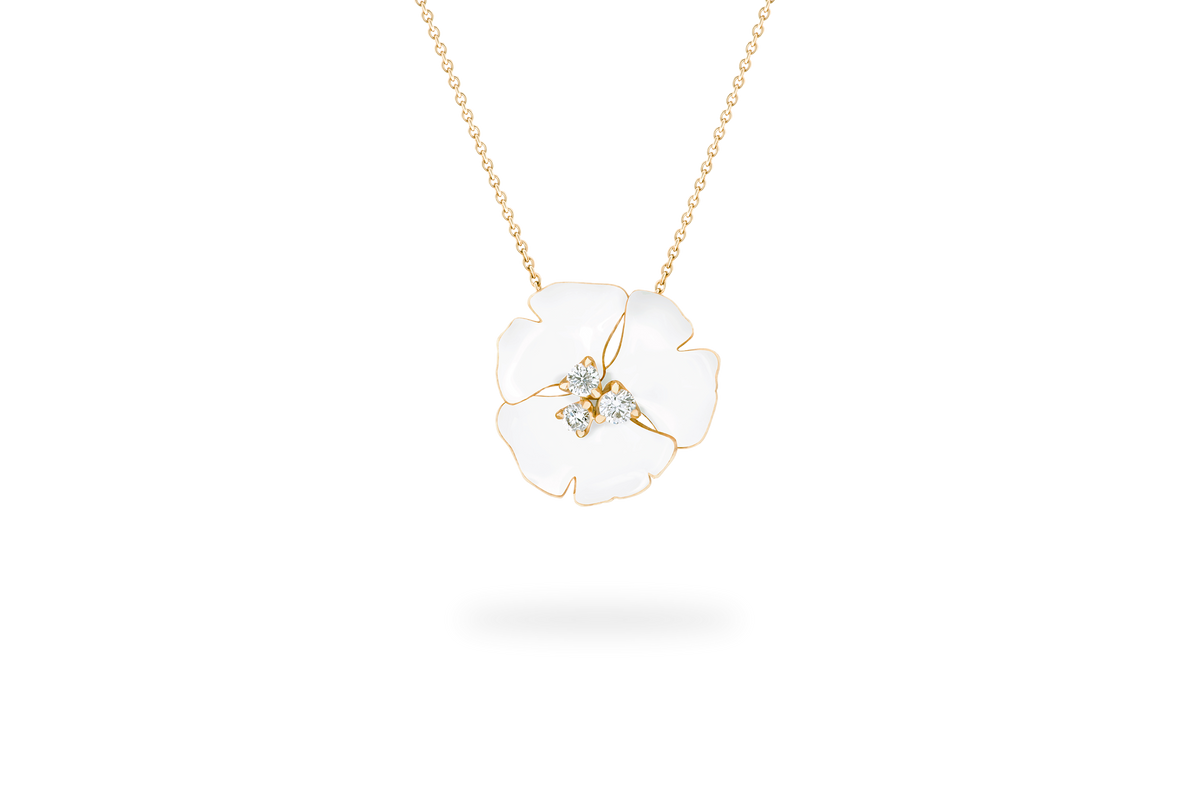 Collier Ginkgo Ardente Moyen modèle - Blanc