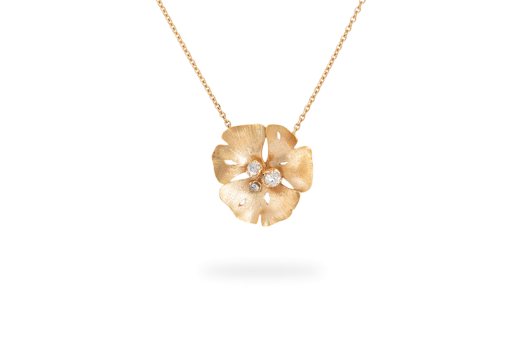 Medium Ginkgo Necklace - Yellow Gold