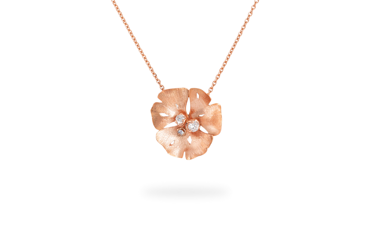Ginkgo Medium Necklace - Rose Gold