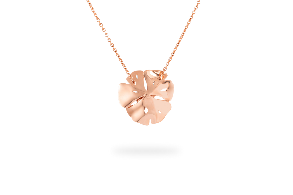 Ginkgo Medium Necklace - Rose Gold