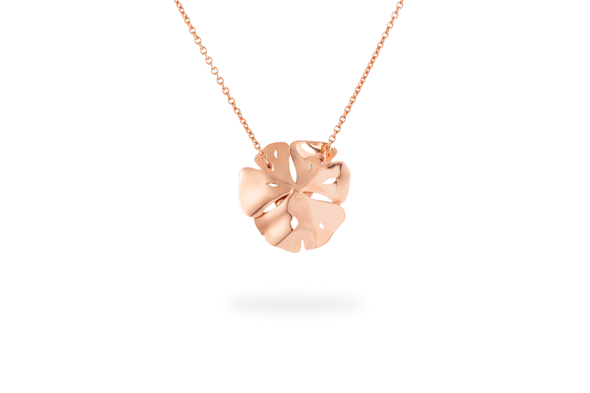 Ginkgo Medium Necklace - Rose Gold