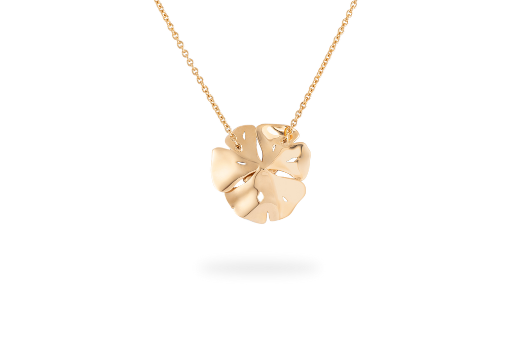 Medium Ginkgo Necklace - Yellow Gold