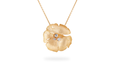 Large Ginkgo Necklace - Yellow Gold