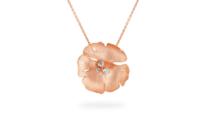 Collier Ginkgo Grand Modèle  - Or Rose
