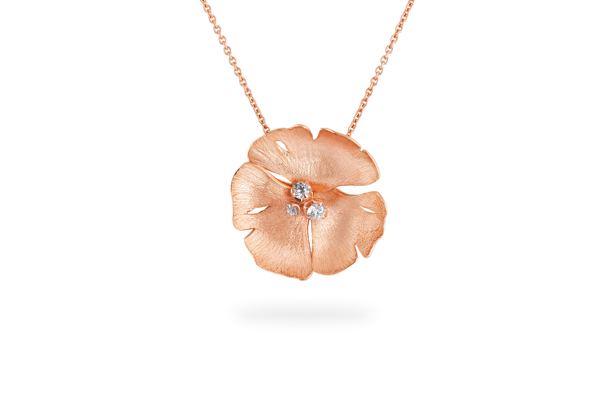 Ginkgo Large Necklace - Rose Gold