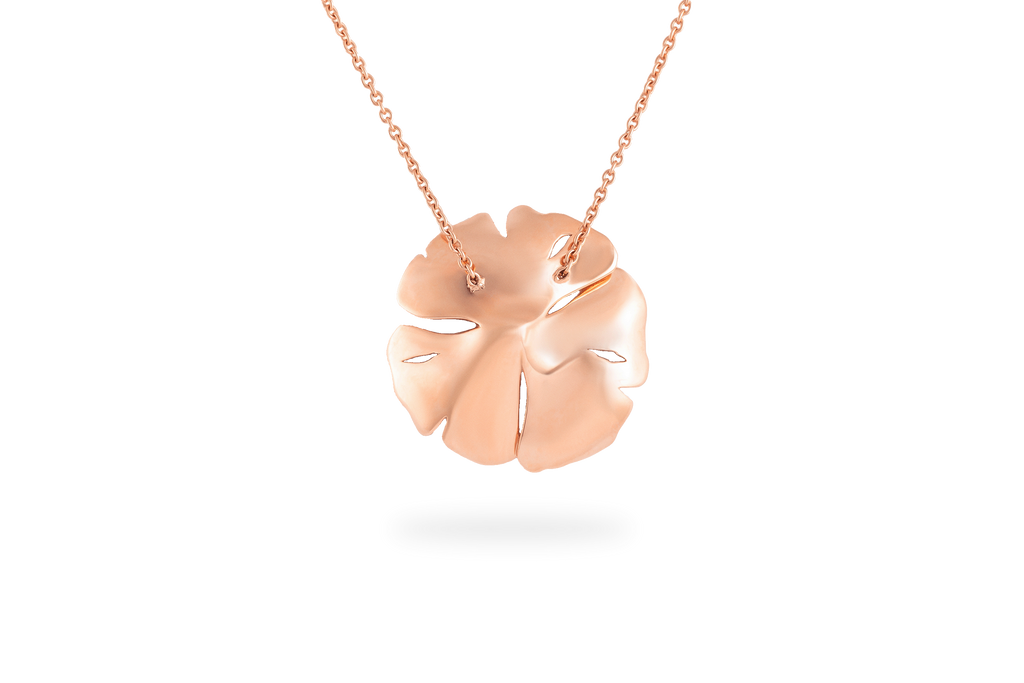 Ginkgo Large Necklace - Rose Gold