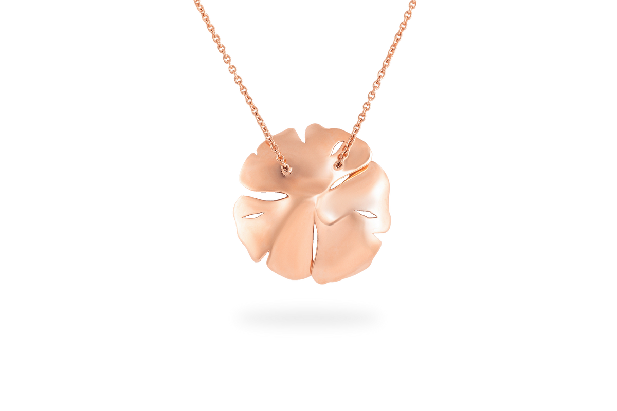 Ginkgo Large Necklace - Rose Gold