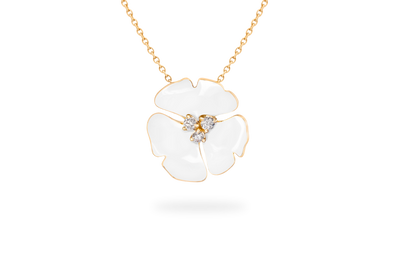 Collier Ginkgo Ardente Grand Modèle - Blanc