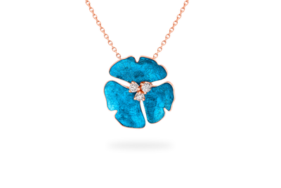 Collier Ginkgo Ardente Grand Modèle - Saphire Bleu