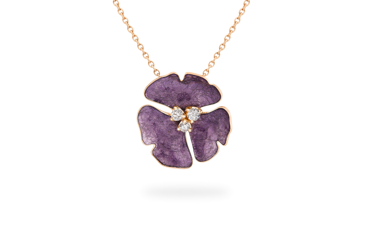 Large Ginkgo Fiery Necklace - Lavender