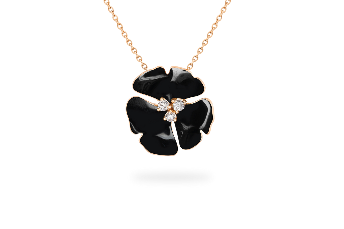 Large Ginkgo Fiery Necklace - Black