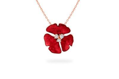 Collier Ginkgo Ardente Grand Modèle - Rouge