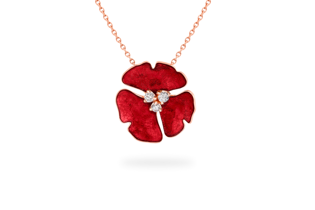 Collier Ginkgo Ardente Grand Modèle - Rouge