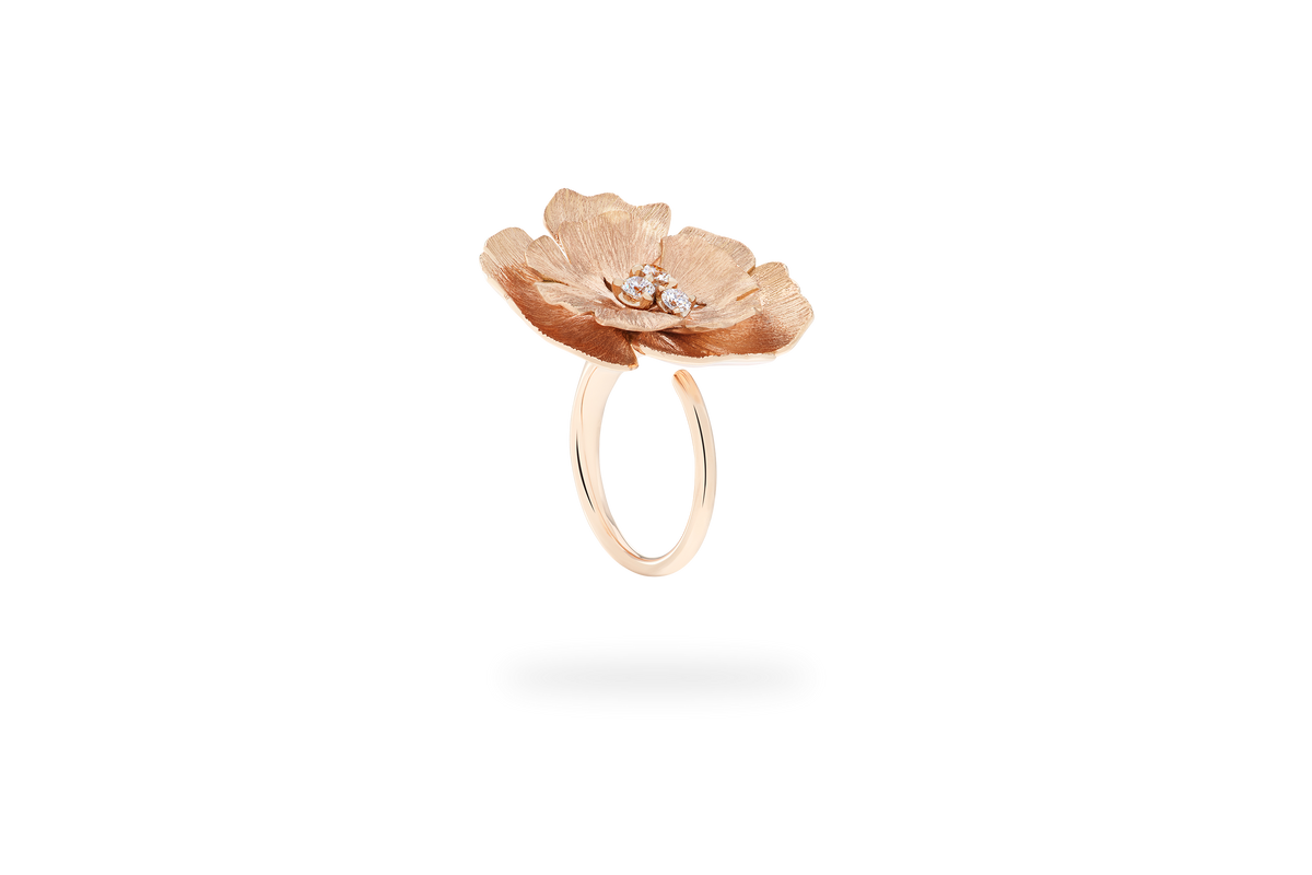 Bague Ginkgo Grand Modèle - Or Rose