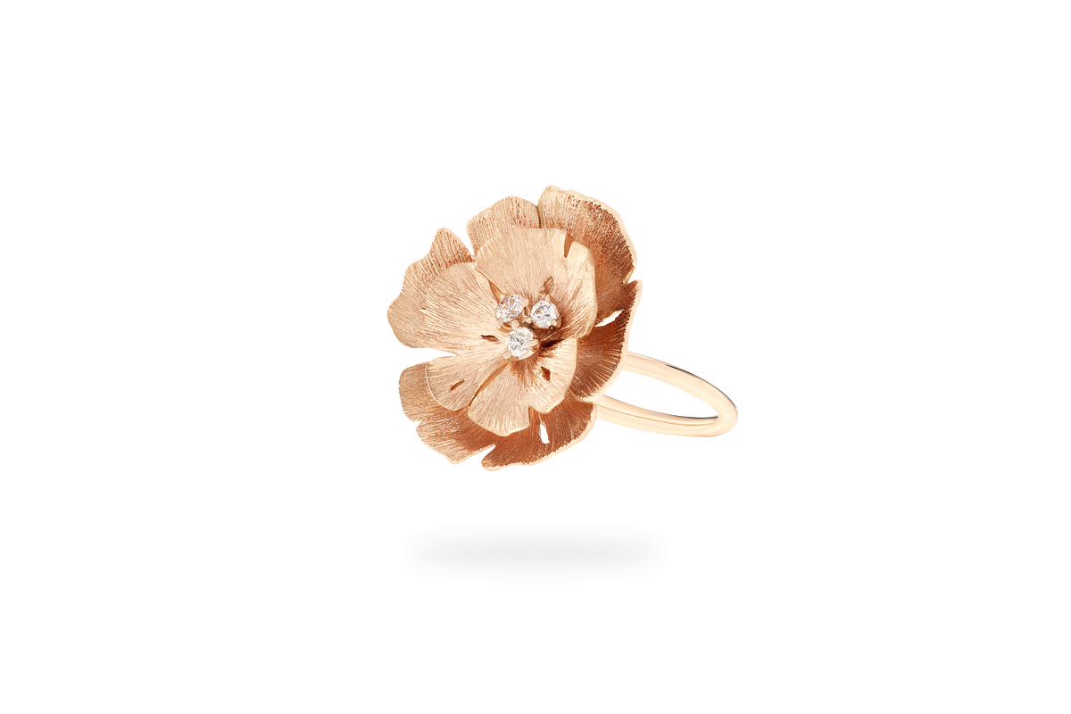 Bague Ginkgo Grand Modèle - Or Rose