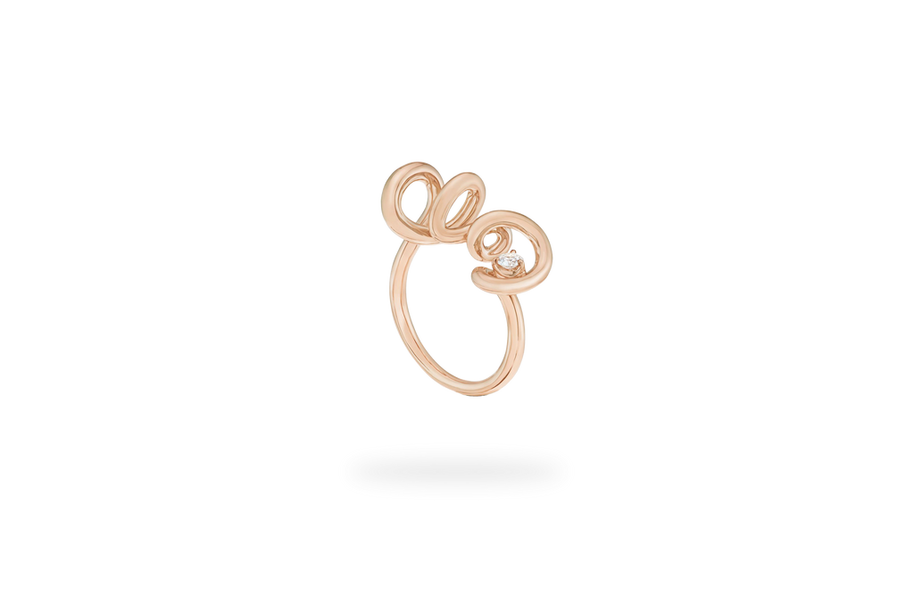 Tourbillon 1 Diamond Ring - Rose Gold
