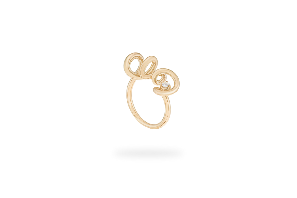 Tourbillon 1 Diamond Ring - Yellow Gold
